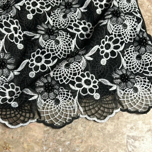 Floral Top , XS, Lace,sheer,lined,crochet,beaded, NWT PTP 16”, fairy,whimsigoth - Picture 9 of 13